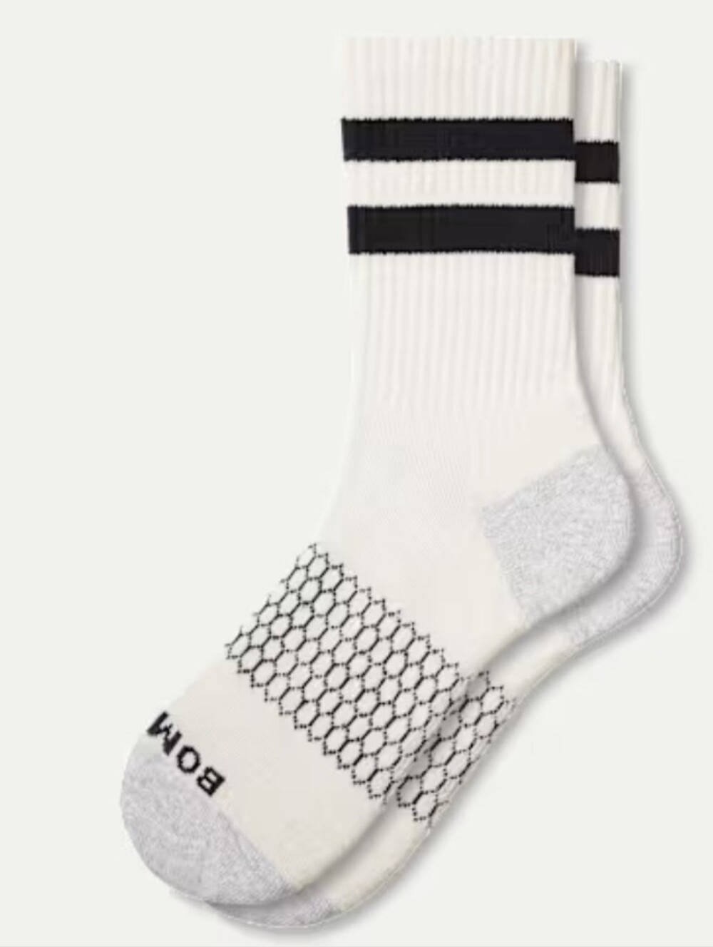 Bombas Vintage Stripes Half Calf Socks White & Black